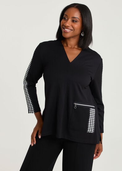 Plus Size Zip Pocket Bamboo Ponte Top