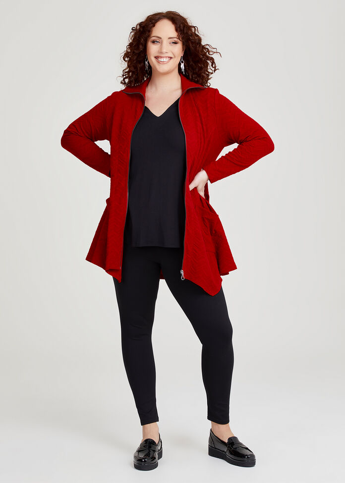 Jacquard Zip Jacket, , hi-res
