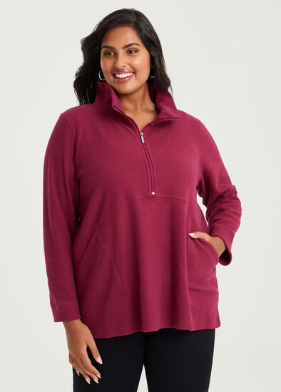 Plus Size Polar Fleece 1/2 Zip Top