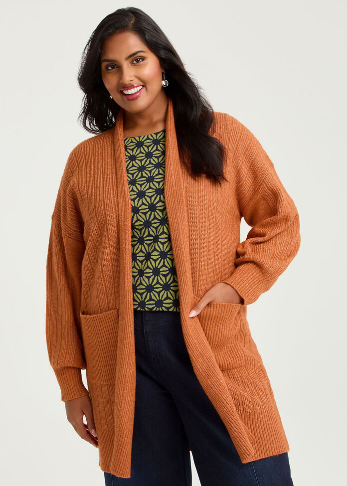 Ribbed Pocket Cardigan, , hi-res