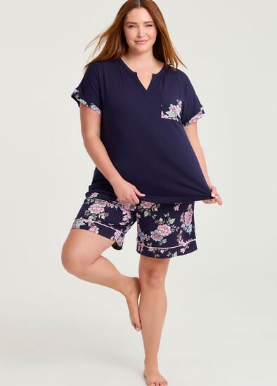 Plus Size Bamboo Soft Bloom Pyjama Short