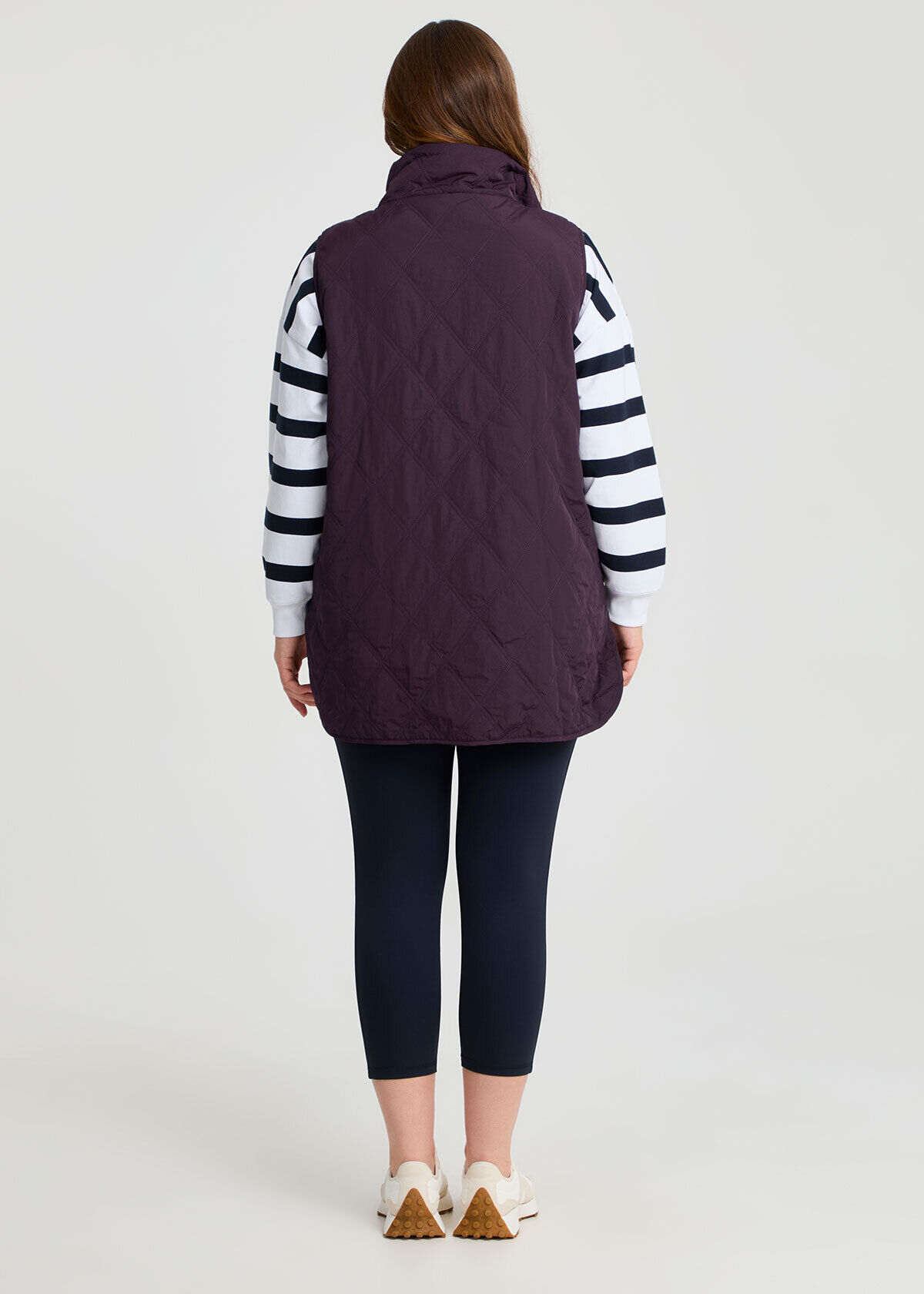 Shop Plus Size Relaxed Puffer Quilted Vest, Purple | Taking Shape NZ