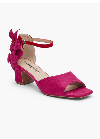 3D Flower Block Heel
