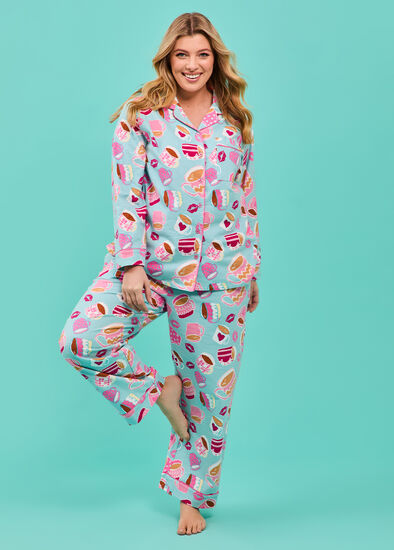 Plus Size Flannelette Coffee Pyjama Pant