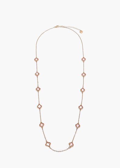 Diamante Clover Long Necklace