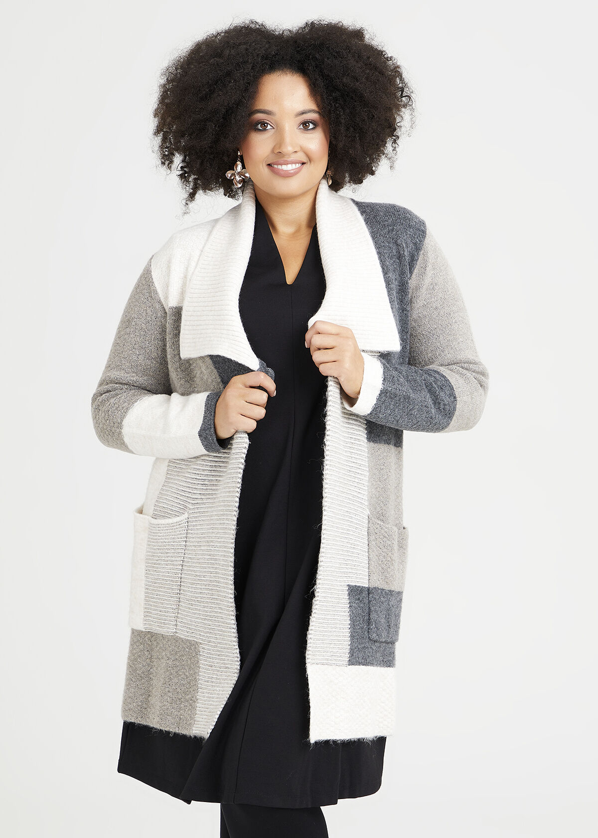 Colour block coatigan outlet