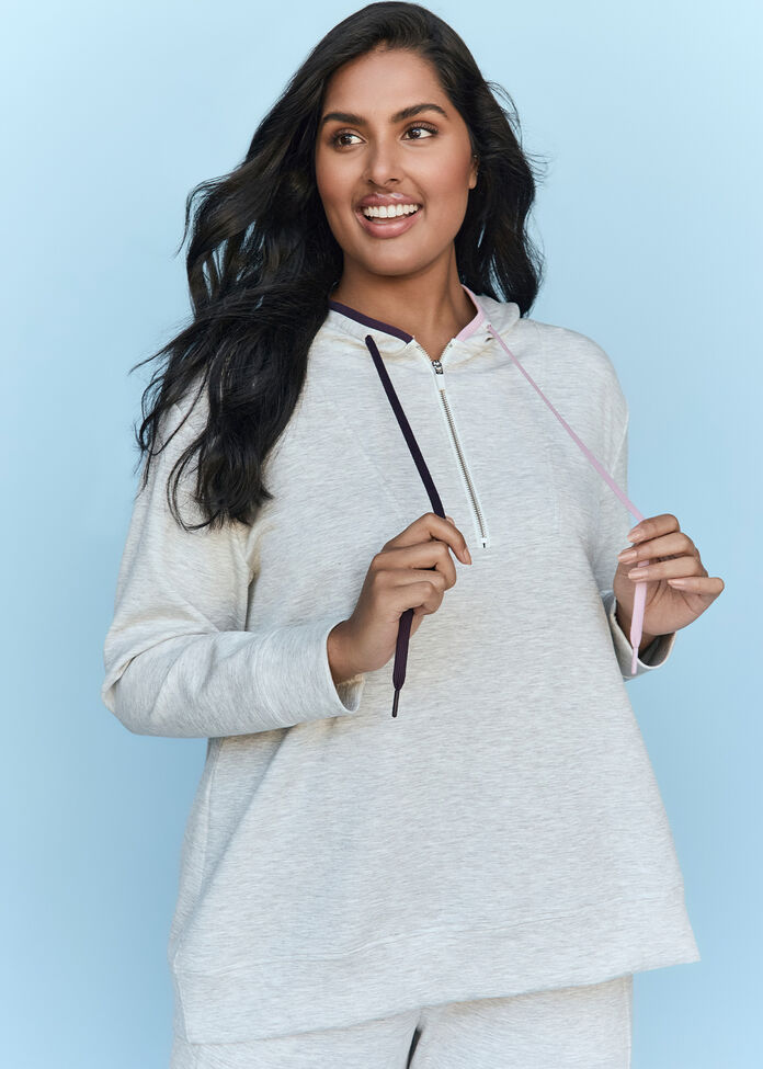 Luxe Touch Half Zip Hoodie, , hi-res