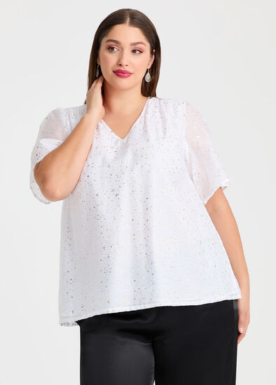 Plus Size Gilded Tencel Cocktail Top