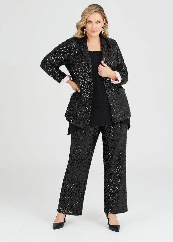 Shop Plus Size Sparkle Sequin Jacket in Black | Sizes 12-30 | Taking ...