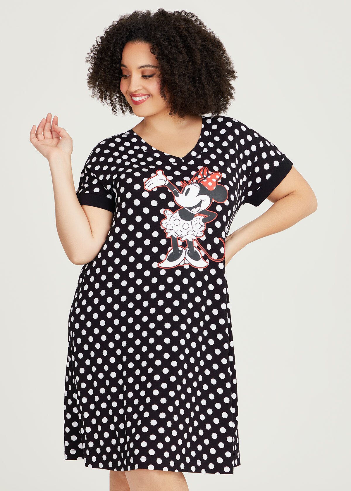 Shop Plus Size Minnie Mouse Spot Nightie in Multi Taking Shape AU