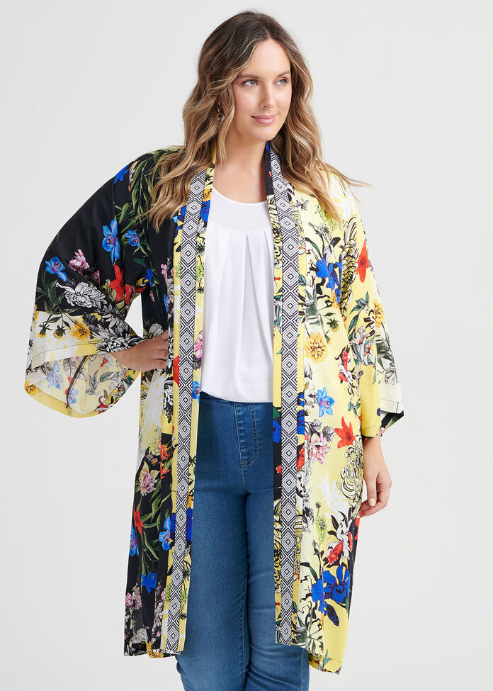 Shop Plus Size Natural Savannah Kimono in Print | Taking Shape AU