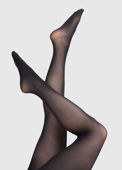 RHINESTONE studded opaque black tights - 50 denier Tights