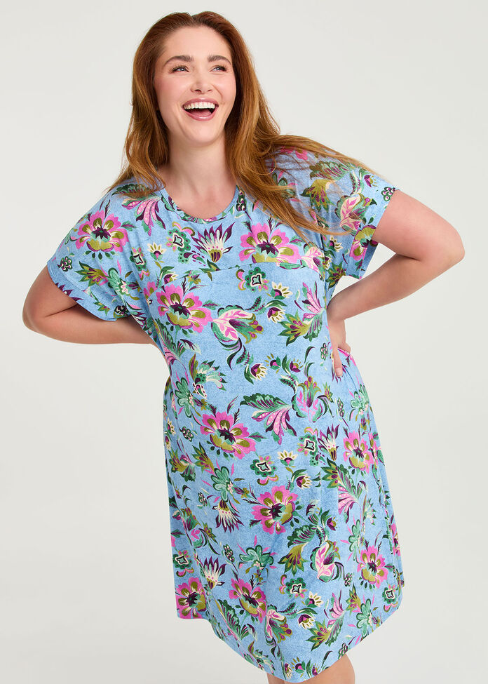 Bamboo Petals Spliced Nightie, , hi-res