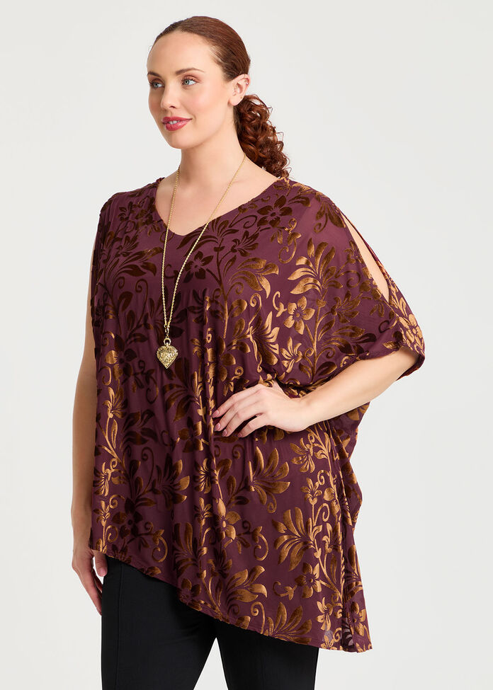Velvet Burnout Evening Top, , hi-res