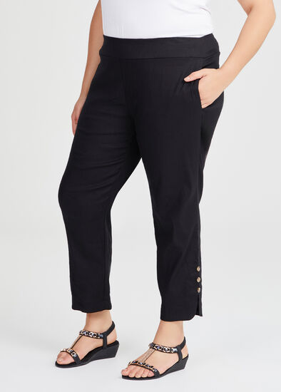 Plus Size Stretch Linen Slim Pant