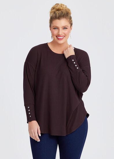 Plus Size Rib Hi-lo Top