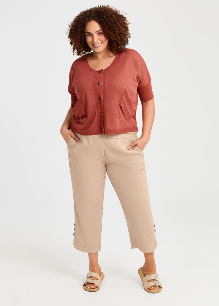 Jodie Pocket Natural Cardigan, GINGER SPICE, hi-res