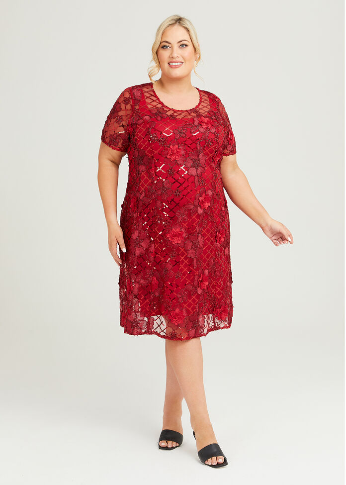 Shop Plus Size Florente Sequin Cocktail Dress in Red Taking Shape AU