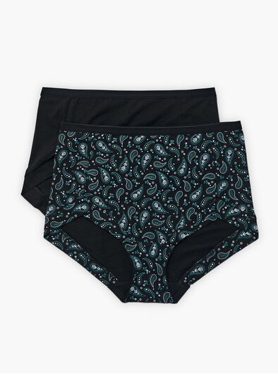 Plus Size 2Pk Bamboo Paisley Briefs