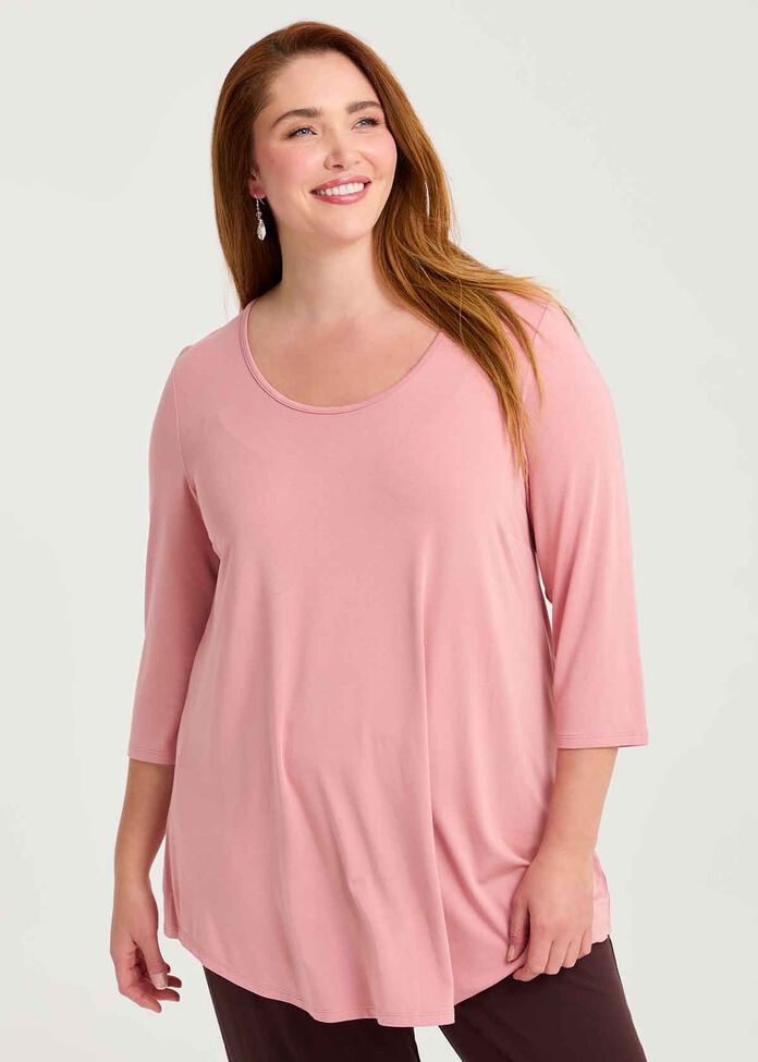 Bamboo Base 3/4 Sleeve Top, , hi-res