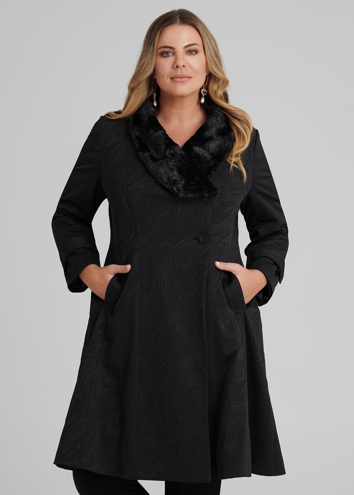Shop Charlotte Coat in Black in sizes 