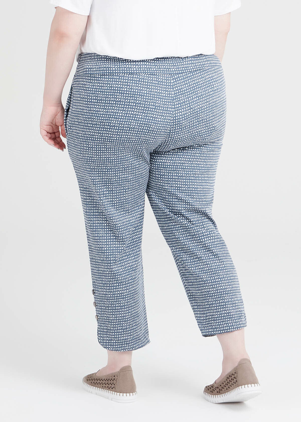 Petite Natural Check Pant in Print in 