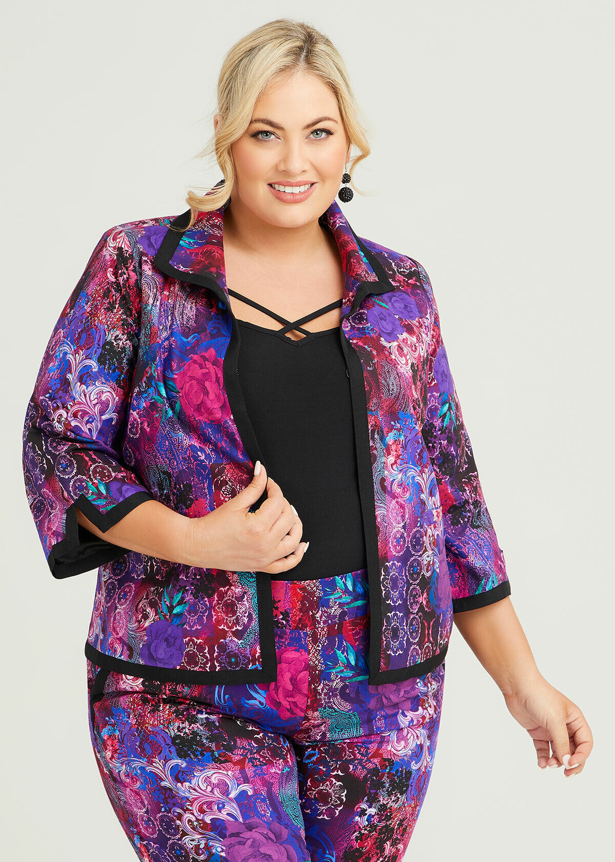 Plus size brocade sales jacket