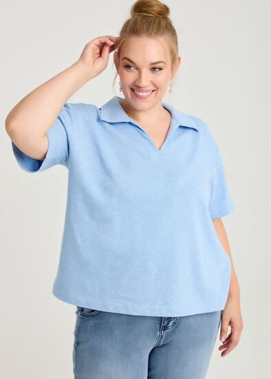 Plus Size Collared Sweat