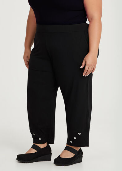 Plus Size Petite Lantern Button Natural Pant