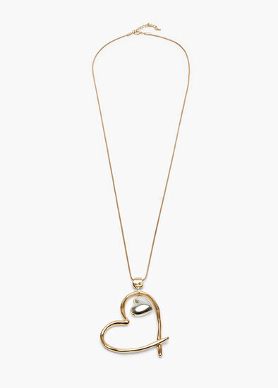 Two Tone Heart Necklace