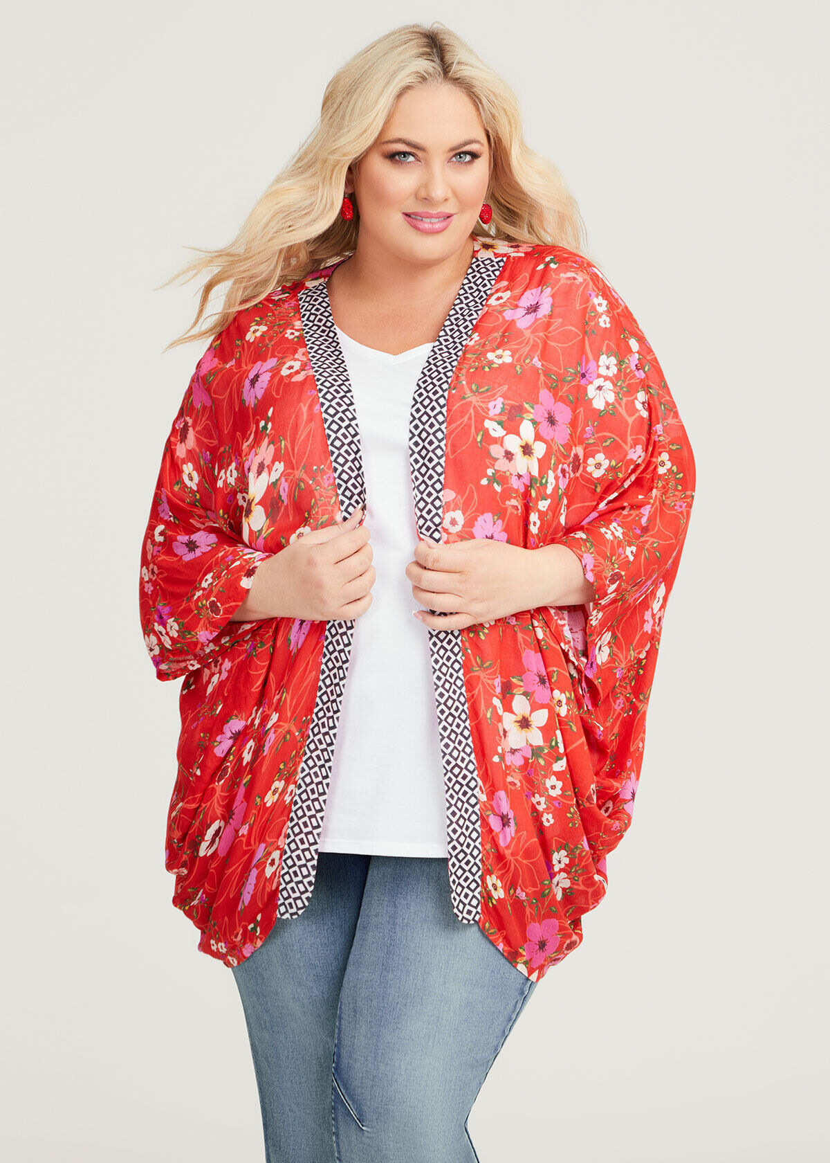 Shop Geo Floral Cape Kimono Accessories Taking Shape AU