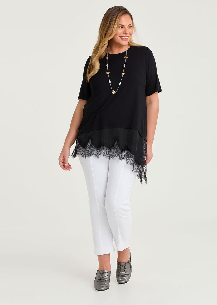 Natural Karla Lace Luxe Tunic, BLACK, hi-res