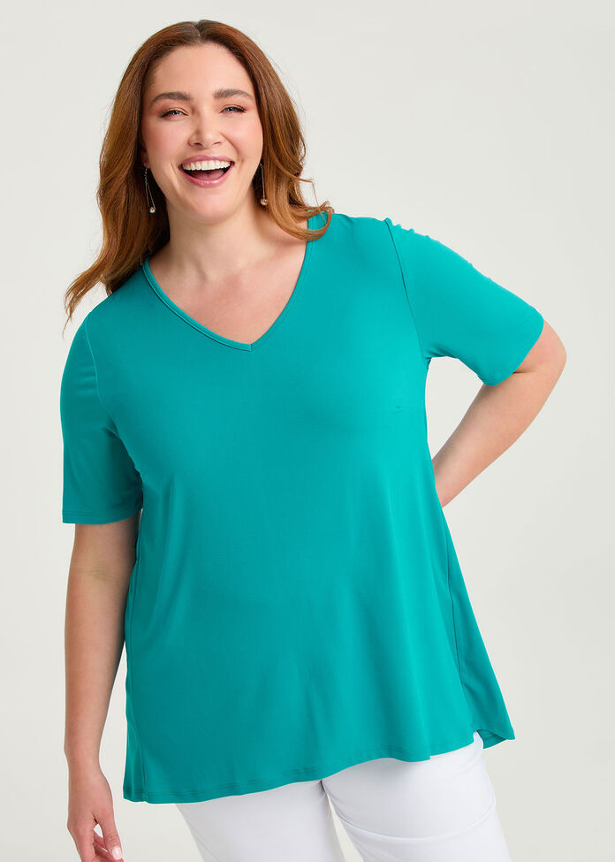 Strive V Neck Short Sleeve Top, , hi-res