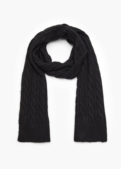Mottled Cable Knit Scarf