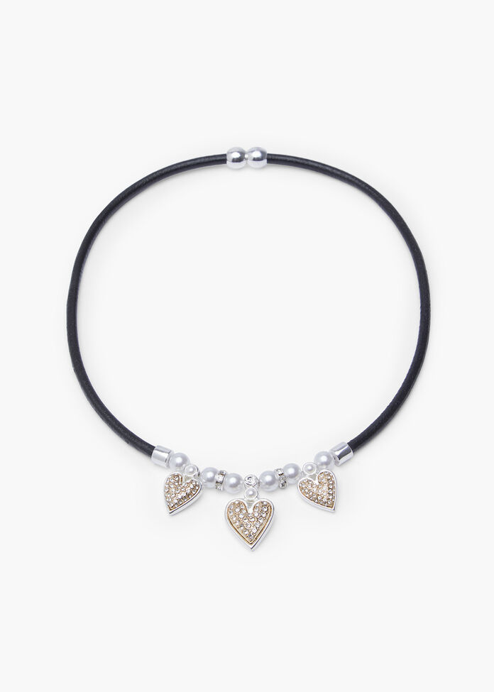 Reversible Heart Short Necklace, , hi-res