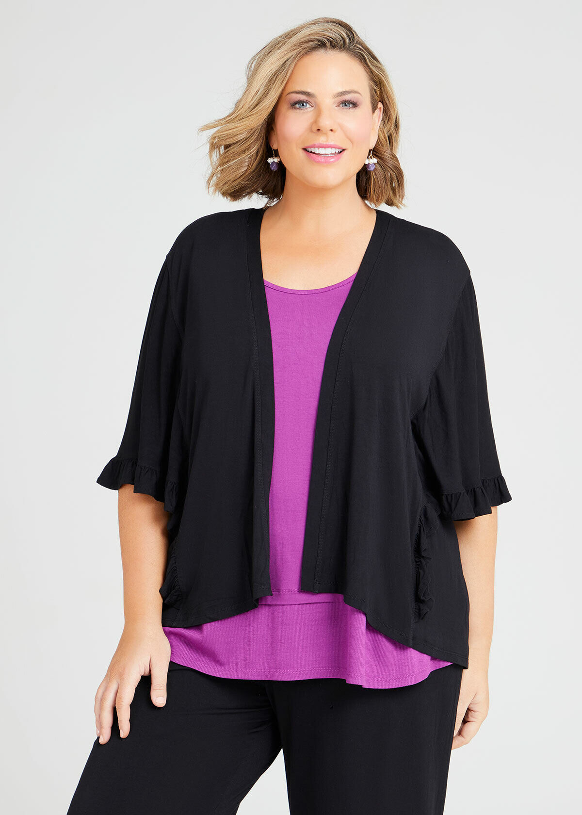 Frill sleeve best sale cardigan