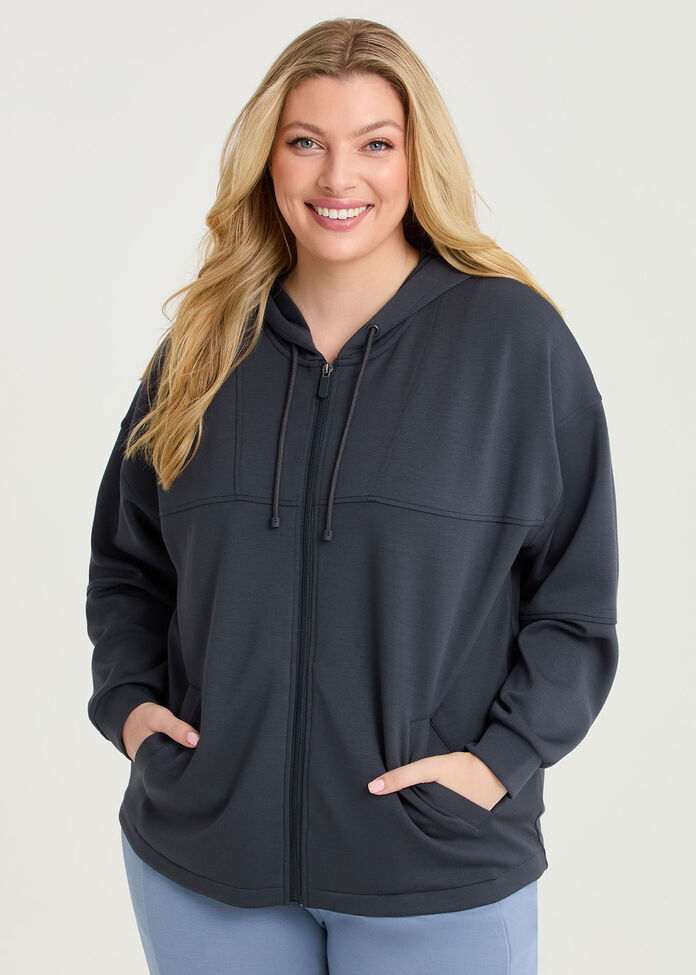 Luxe Touch Seam Detail Hoodie, , hi-res
