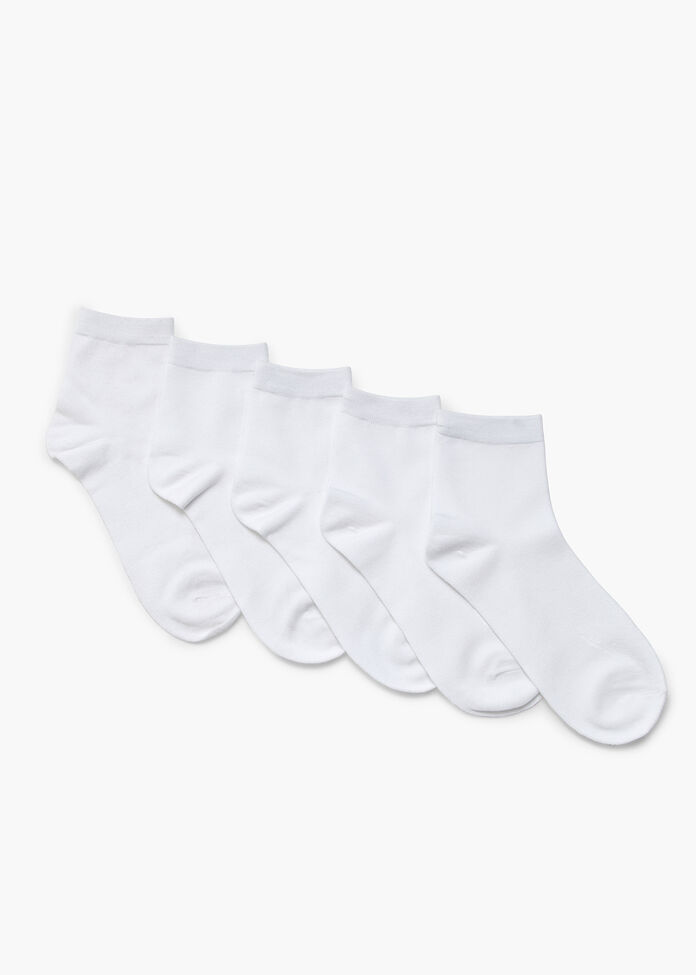 5 Pack White Bamboo Socks, , hi-res