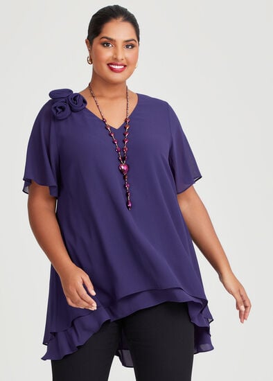 Plus Size Gilly Corsage Swing Tunic