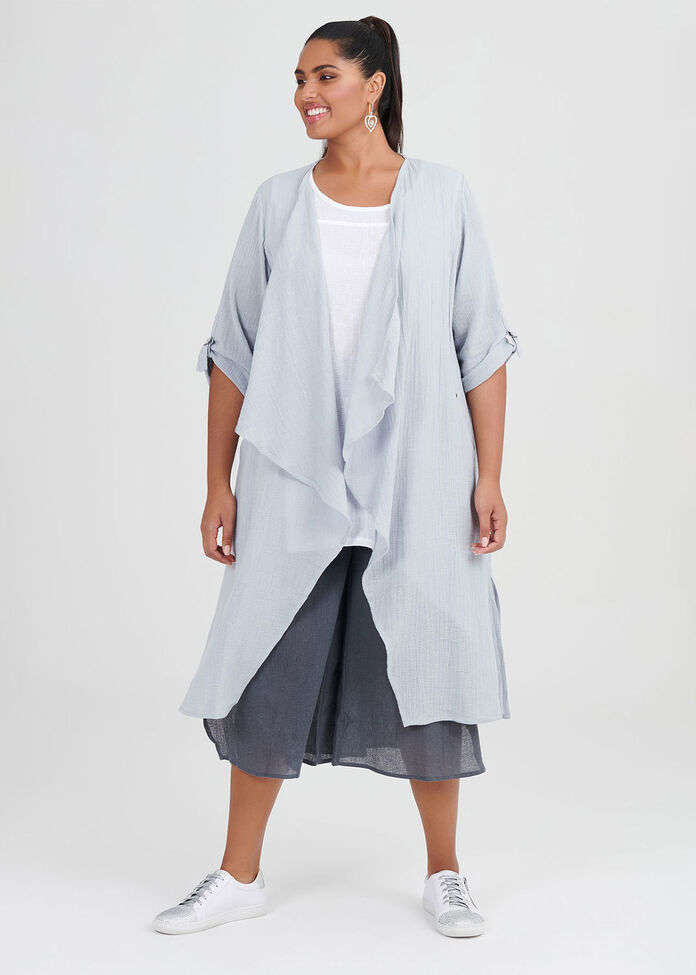 Shop Linen Swansea Crop Pant in Grey, Sizes 12-30 | Taking Shape AU