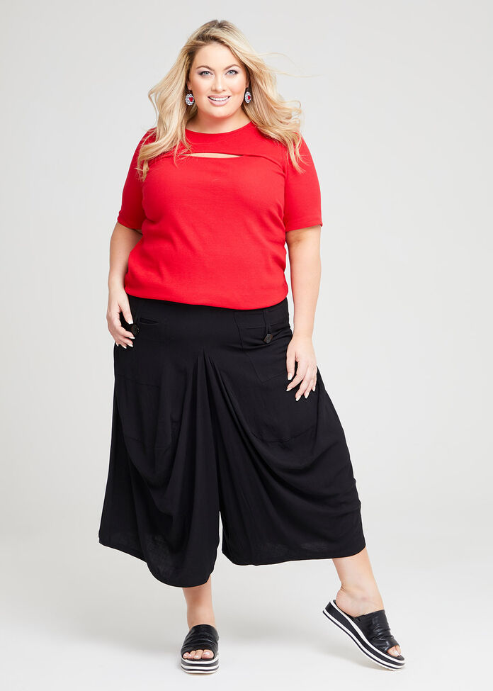 Cotton Kiara Neck Detail Top, , hi-res