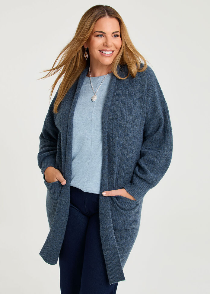 Ribbed Pocket Cardigan, , hi-res