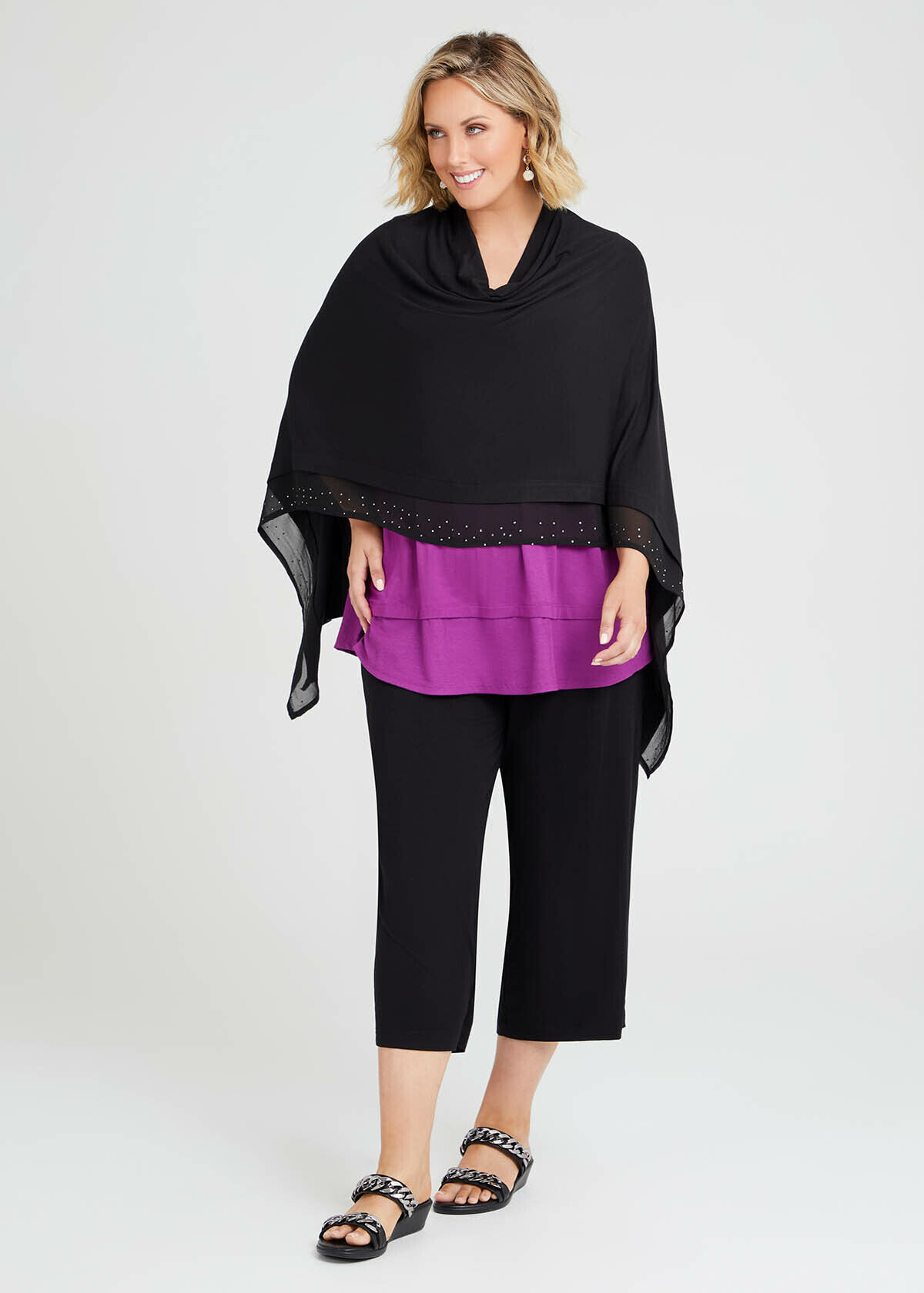Chiffon poncho plus size store