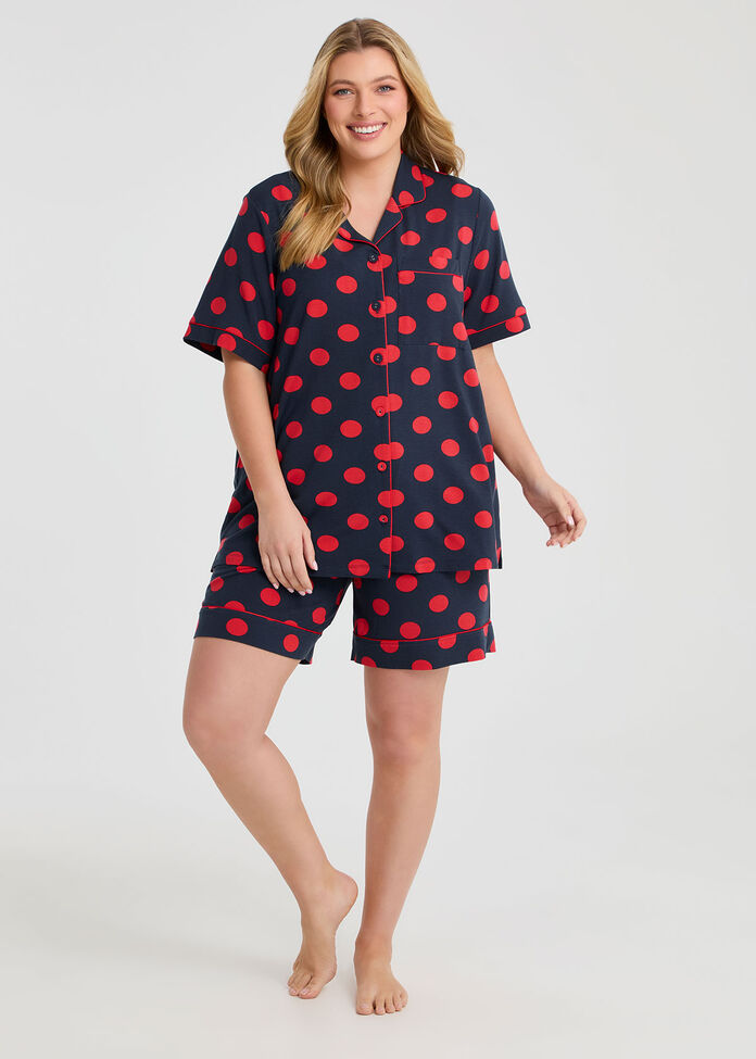 Modal Spot Button Pyjama Top, , hi-res