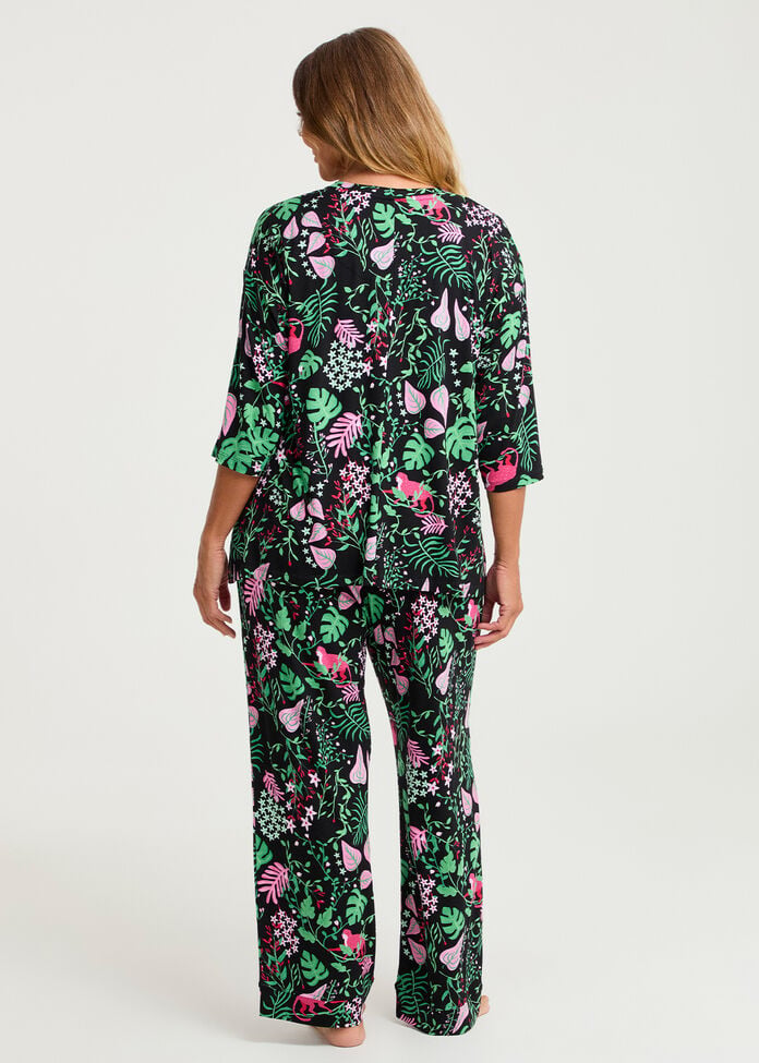 Bamboo Midnight Jungle Pj Top, PRINT, hi-res