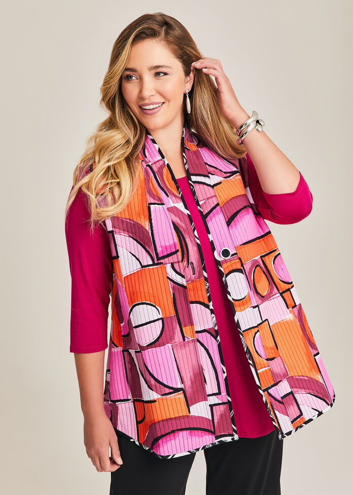 Reversible Quilt Natural Vest, , hi-res