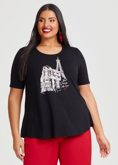 Plus Size Natural Paris Nights Top