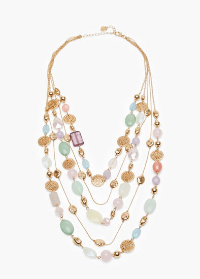 Layered Jewel Statement Necklace