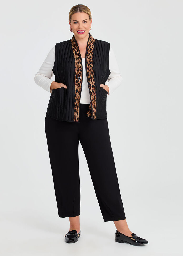 Reversible Leopard Quilt Vest, , hi-res