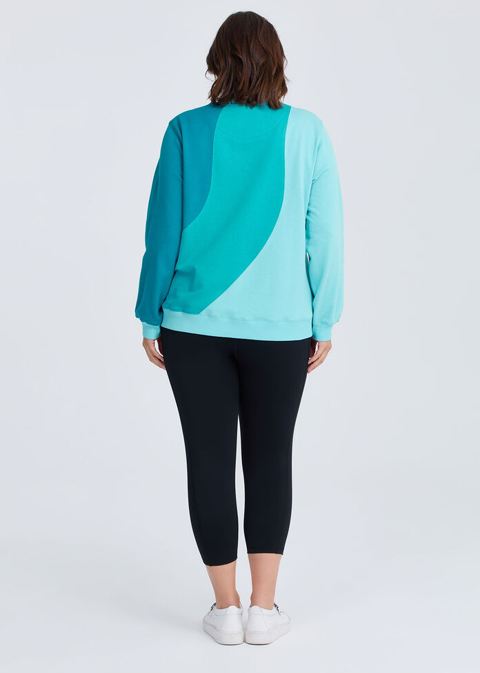 Active Cotton Spliced Sweatshirt, , hi-res